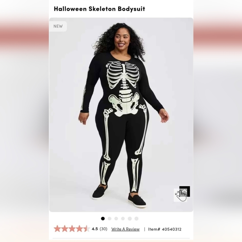 Torrid Adult glow in the dark skeleton bodysuit costume womans 14/16 1x